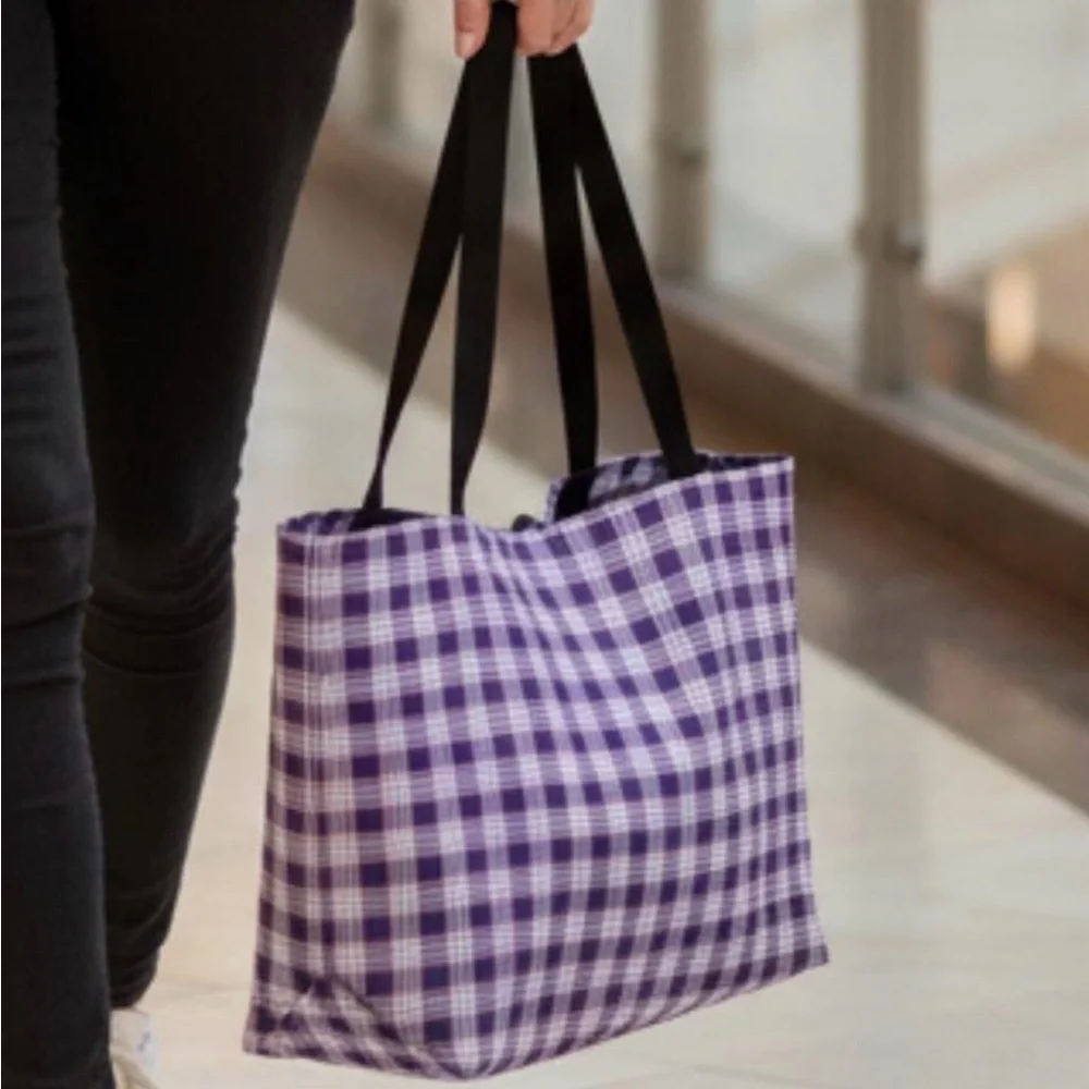 Purple Palaka Carry All Tote Bag - Picture 2 of 5